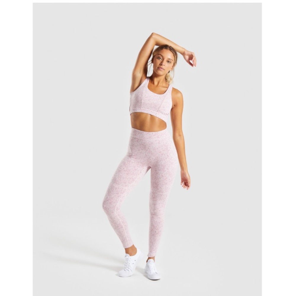 NWOT Gymshark Fleur Texture Leggings - Dusty pink